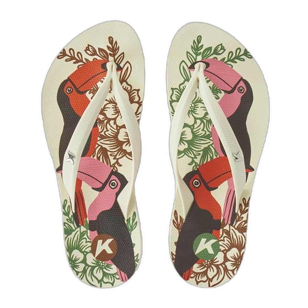 Chinelo Kenner Ibiza Tucano Feminino - Off White e Roxo