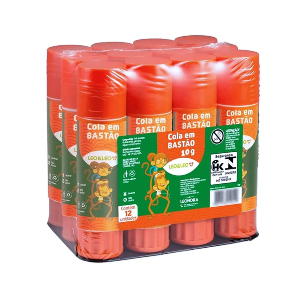 Cola Bastão 10g Leo&Leo Fácil de Aplicar, Limpa e Ideal para Escola ou Escritório em Oferta na Shopee