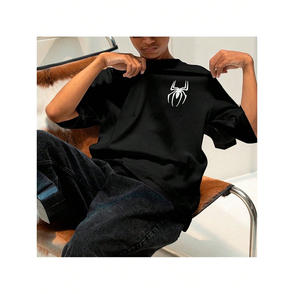 Camiseta Unissex Oversized Plus Size Feminina Masculina Camisa  Aranha Desenho exclusiva Exclusivo Streetwear Style Y2k 
