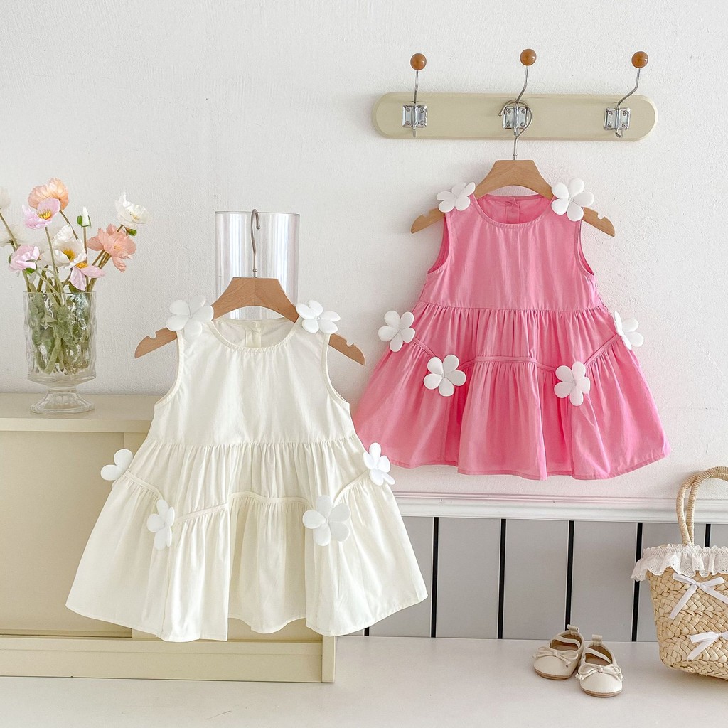 Versão coreana verão novo produto roupas infantis vestido doce
