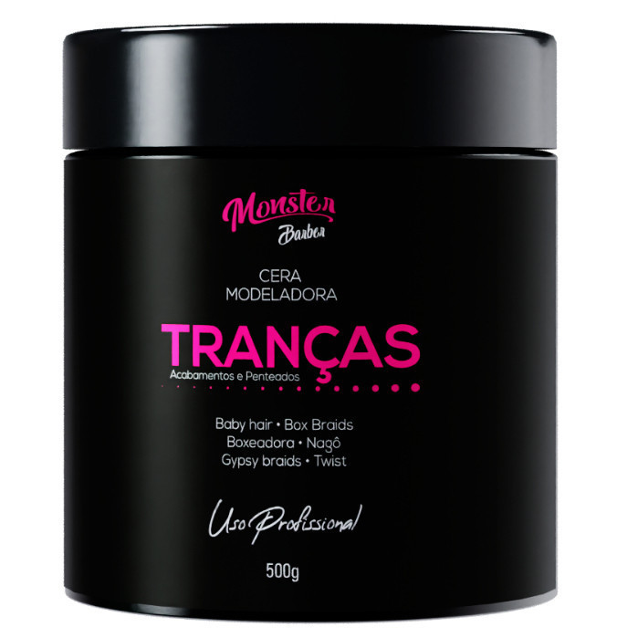 cera Modeladora Tranças Incolor Cabelo Box Braid Baby Hair Nagô Boxeadora Baby Hair low Poo 500g monster barber em Oferta na Shopee