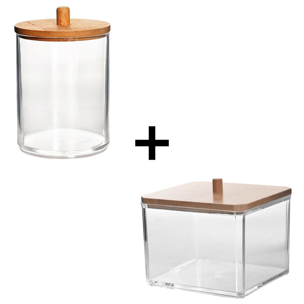 Pote Organizador Compacto 6,7x8,5cm + Pote Organizador Compacto 9,5x9,5x7,3cm