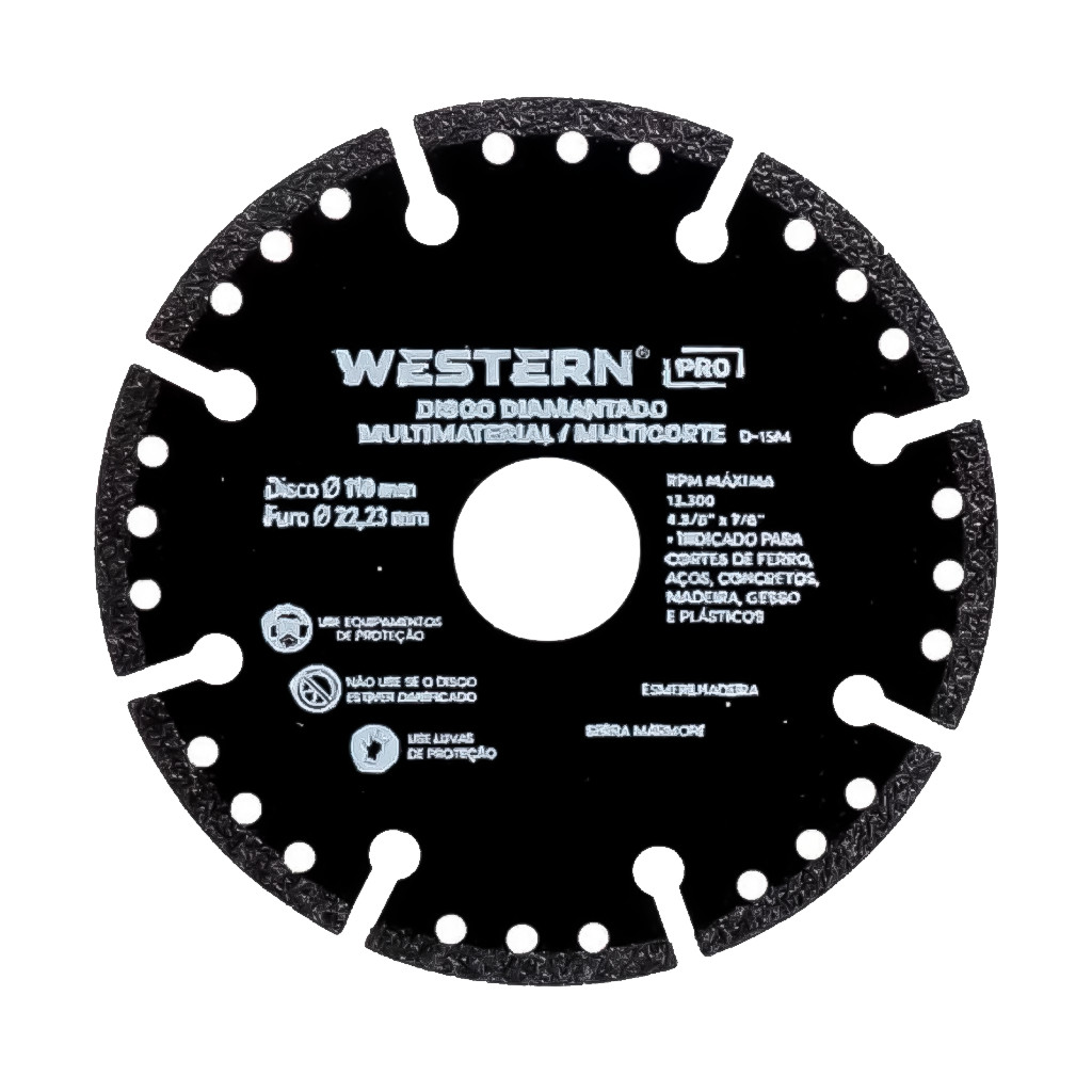 Disco Diamantado 110mm Por 22,23mm Multimaterial D-15M Corte Seco Concreto Pedra Alvenaria em Oferta na Shopee