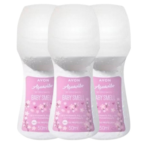 kit 3und desodorante antitranspirante rollon Baby Smel 48h feminino avon em Oferta na Shopee