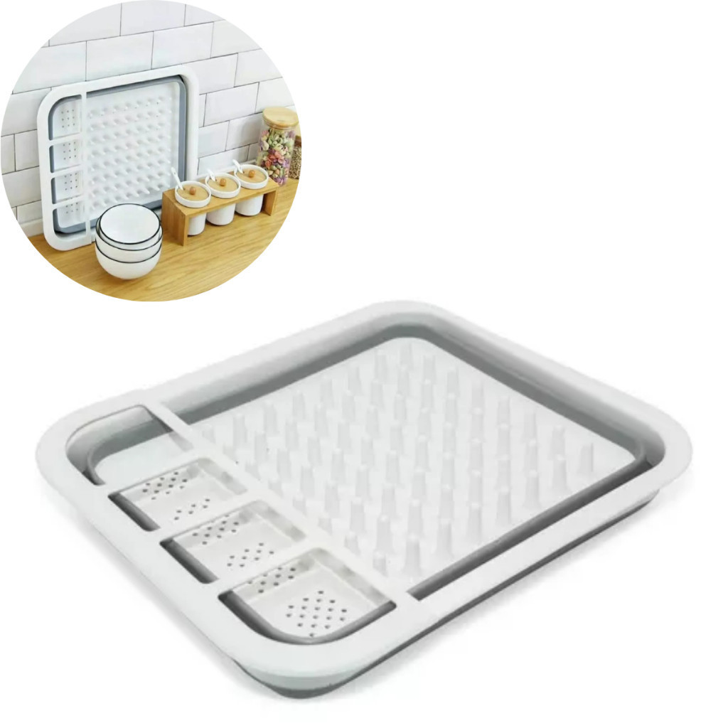 Escorredor Moderno De Louça Retrátil Talher Pratos Silicone Dobrável Copo