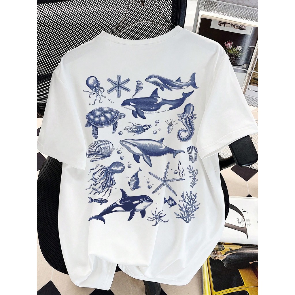 Camiseta de manga curta básica com decote redondo impresso para adolescentes T-Shirt Feminina Estampada em Oferta na Shopee