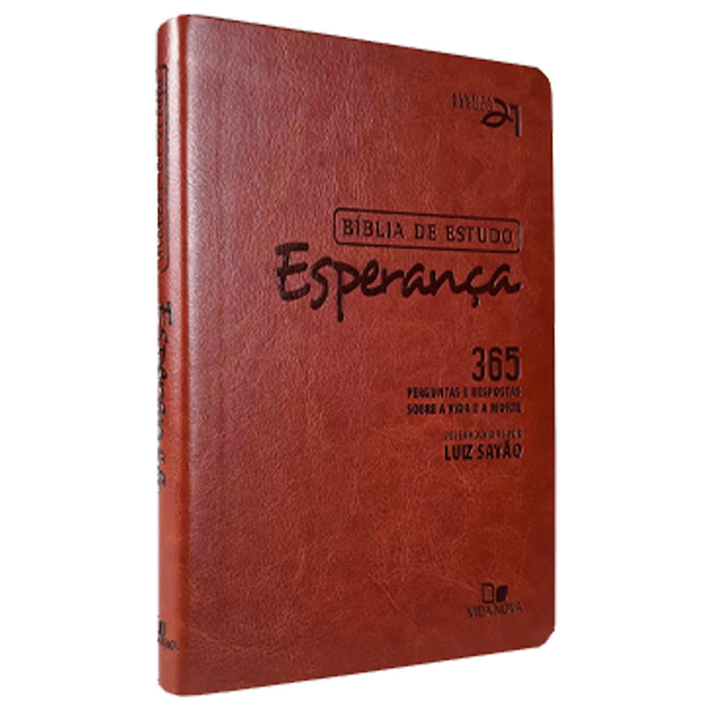 Bíblia de Estudo Esperança | A21 | Letra Normal | Capa Couro em Oferta na Shopee