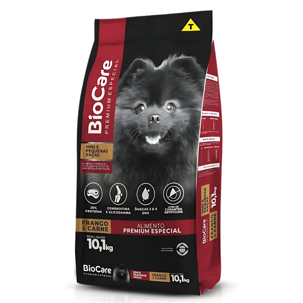 Ração BioCare Selection Raças Pequenas - Carne & Cereais - Adultos 10,1kg
