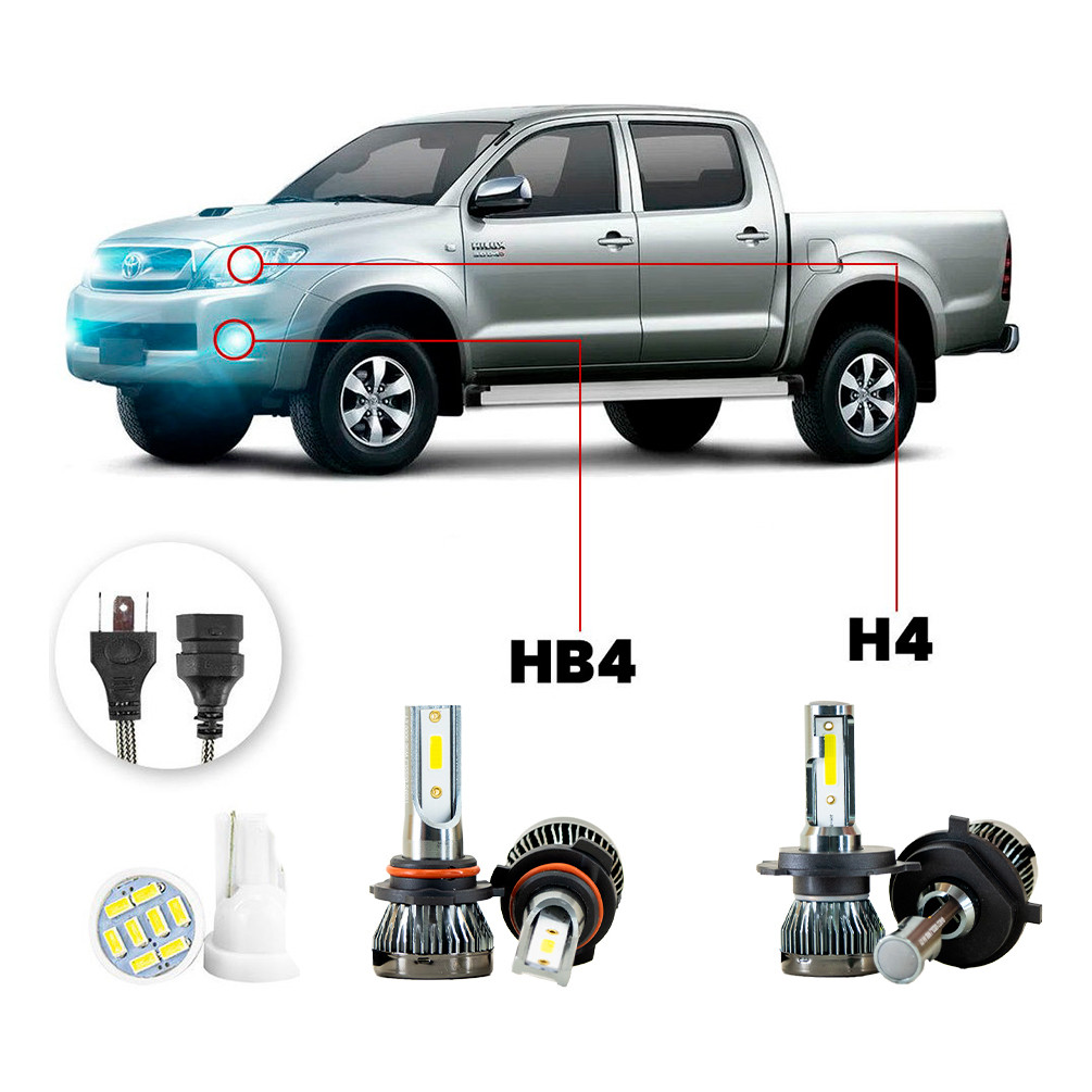 Ultra Led Nano Toyota Hilux 2006-2011 H4 Hb4 22000lm em Oferta na Shopee