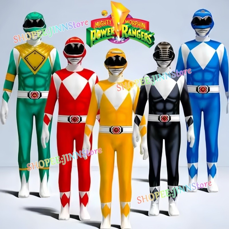 - JINN-Superhero Cosplay Costume POWER RANGERS Macacão E Máscara Roleplay Outfits Trajes De Festa De Carnaval em Oferta na Shopee