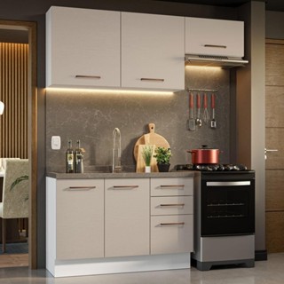 Armário de Cozinha Compacta 180cm Agata Madesa 09 em Oferta na Shopee