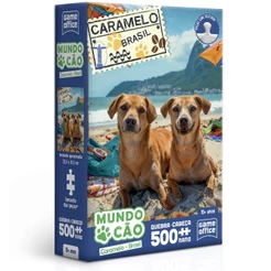 QUEBRA CABEÇA NANO CARAMELO BRASIL MUNDO CÃO 500 PEÇAS PEQUENAS TOYSTER CACHORRO PUZZLE RIO JANEIRO