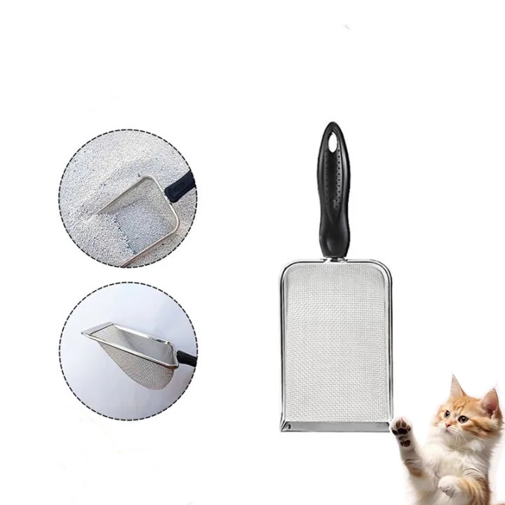 Pá de areia de gato de Metal em aço inoxidável Pá grande Pá de merda de gato Pá de escalada para animais de estimação em Oferta na Shopee