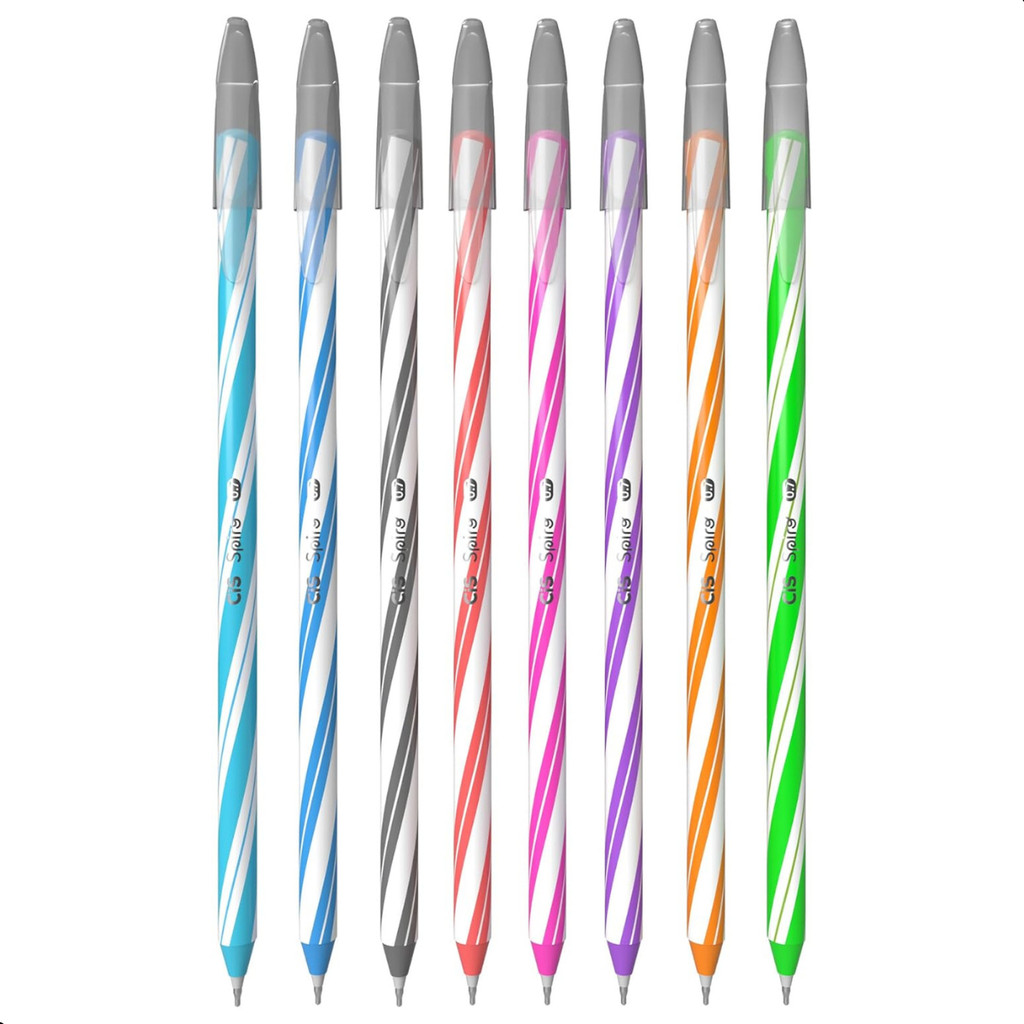 Kit Caneta Esferográfica Cis Spiro Gel 8 Cores Ponta 0.7mm em Oferta na Shopee