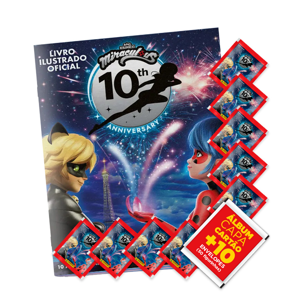 Ladybug 2025 - Álbum Capa Cartão + 10 envelopes (50 Figurinhas) - Novo