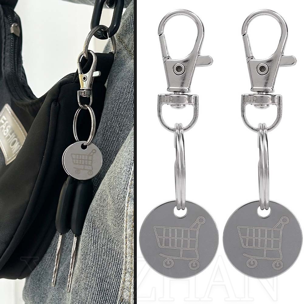 1/3 Unidades Chaveiro De Token De Metal De Supermercado-Carrinho De Compras Mão Dólar Euro Americano-Pingente Para Bolsa