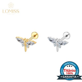 Lomiss Piercing Helix Tragus Conch Labret Titânio Libelula em Oferta na Shopee