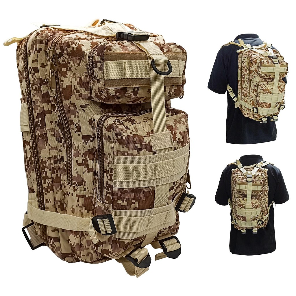 Mochila Tática de Acampamento Militar Reforçada Camuflada 30 Litros em Oferta na Shopee