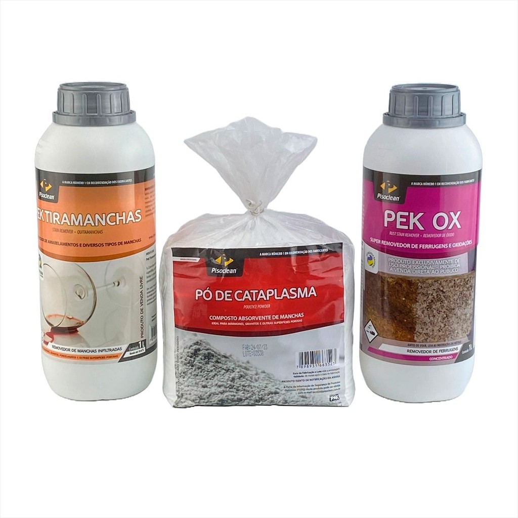 Kit Pek Tiramanchas | Pó De Cataplasma Pek Ox Pisoclean