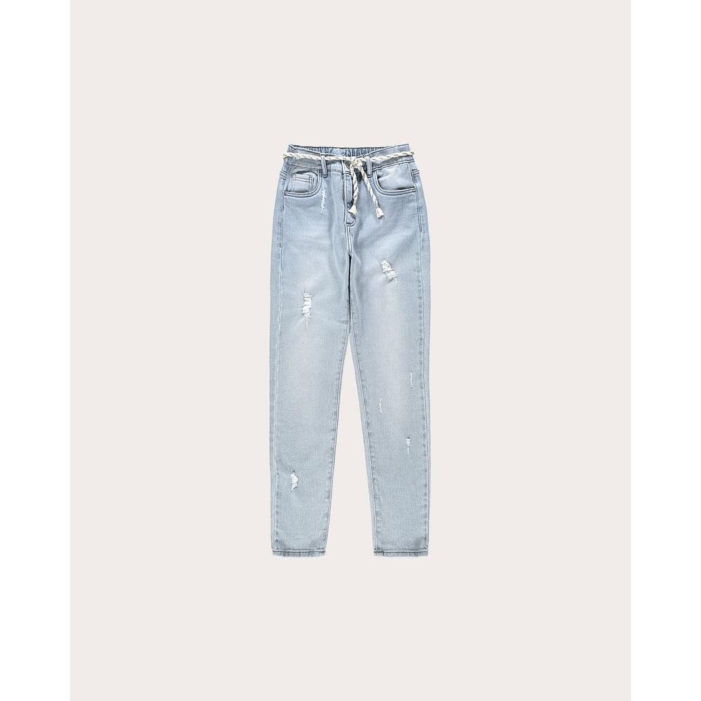 Calça Infantil Menina Mom Com Cinto Em Jeans Moletom Malwee Kids - Baby & Kids Fashion