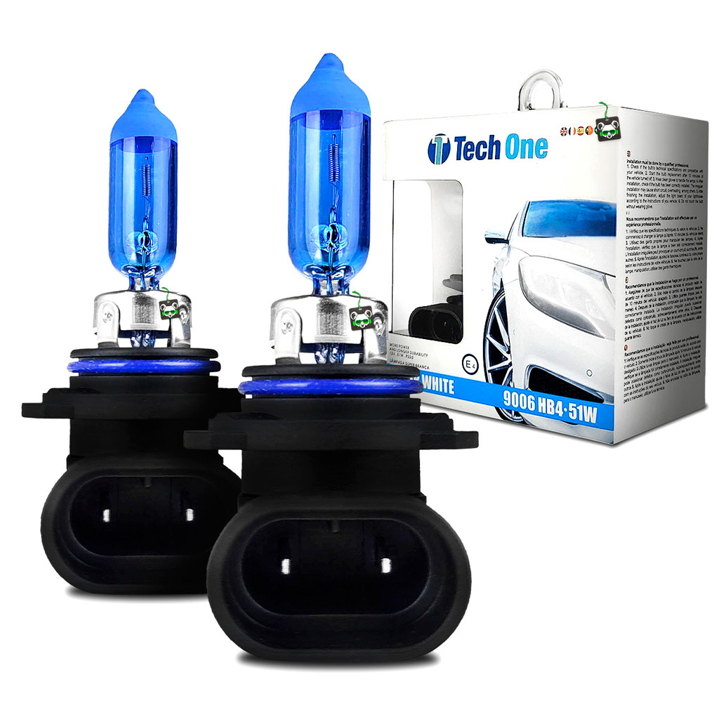 Par Lâmpada Super Branca HB4/9006 8500k Tipo Xênon 12V 51W Techone