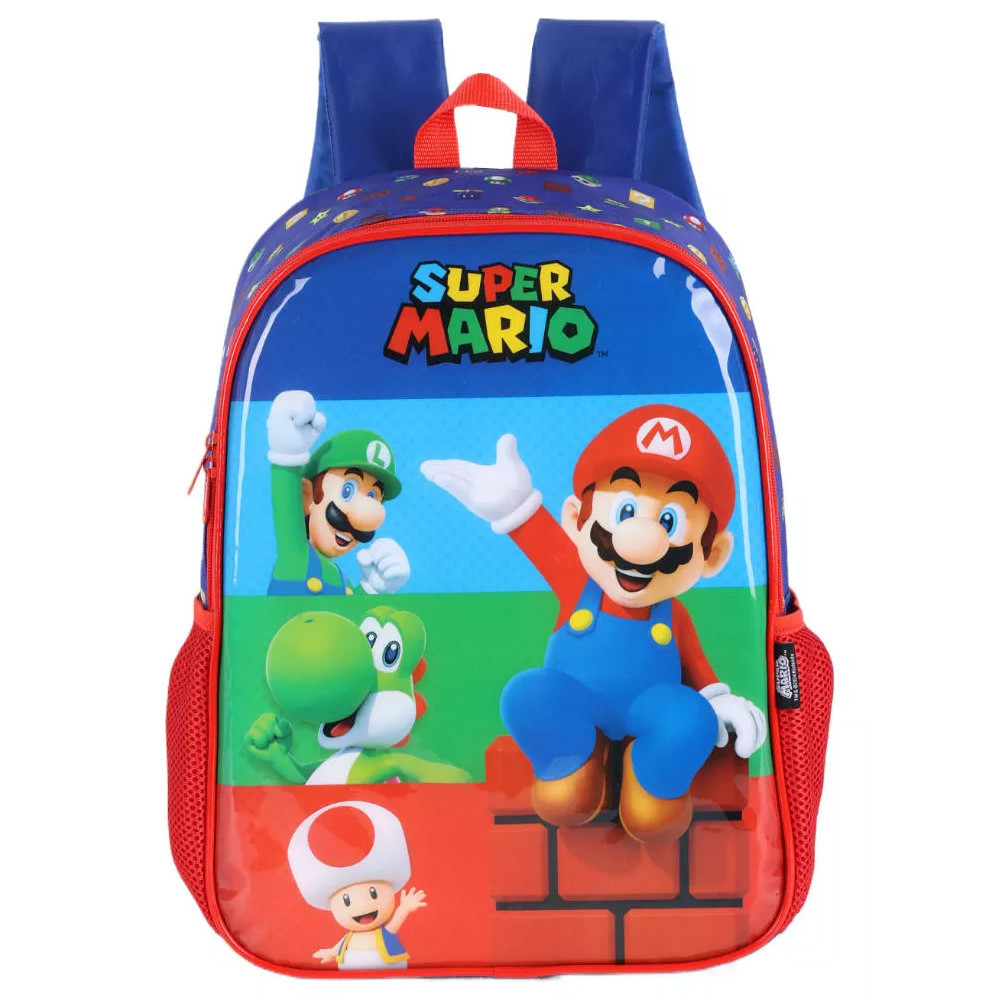 Mochila De Costas Escolar Infantil Super Mário Bros Luigi
