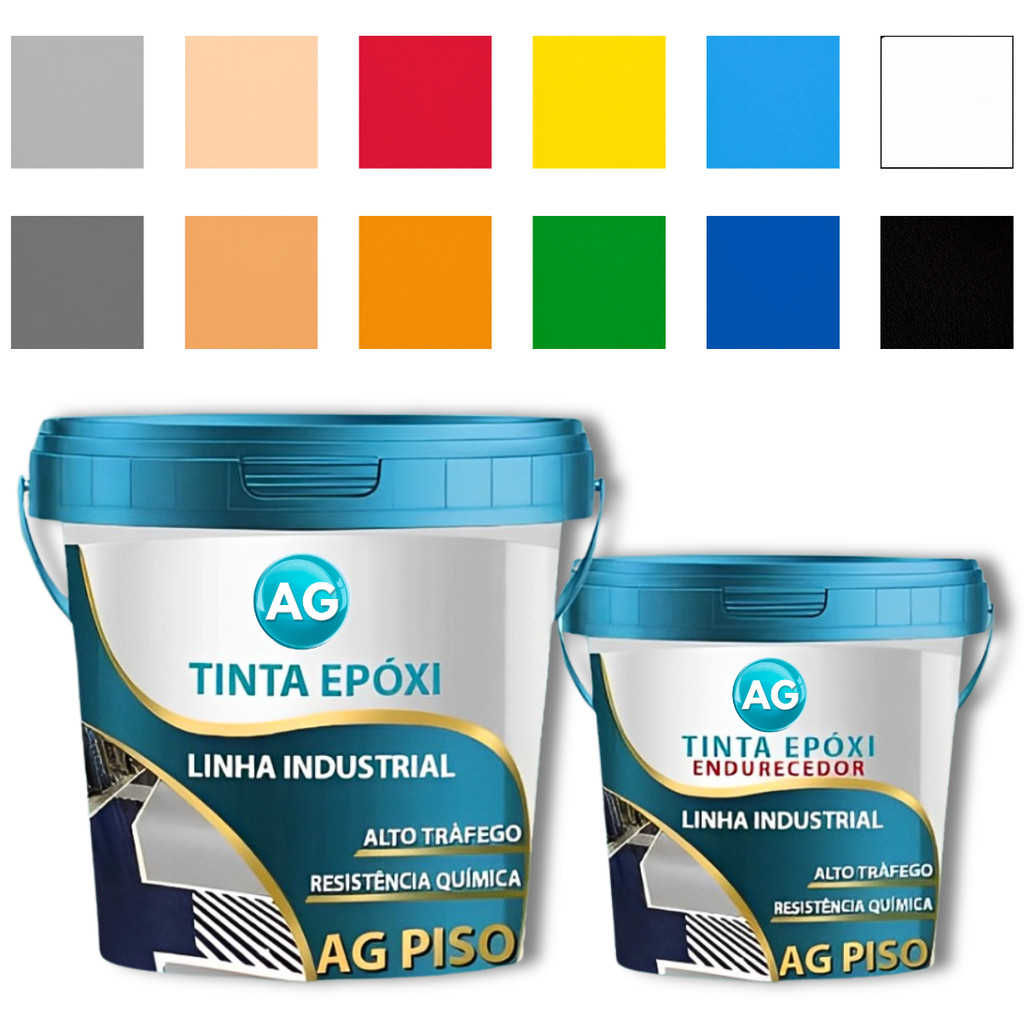 Tinta Epóxi Ag Em Diversas Cores C/ Endurecedor Brilhante Banheiros Cozinhas Estacionamentos