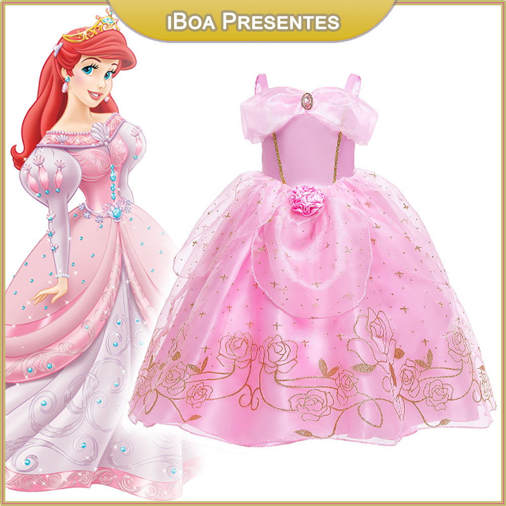 Vestido Fantasia Princesa Infantil Bela E A Fera Frozen iBoa Presentes