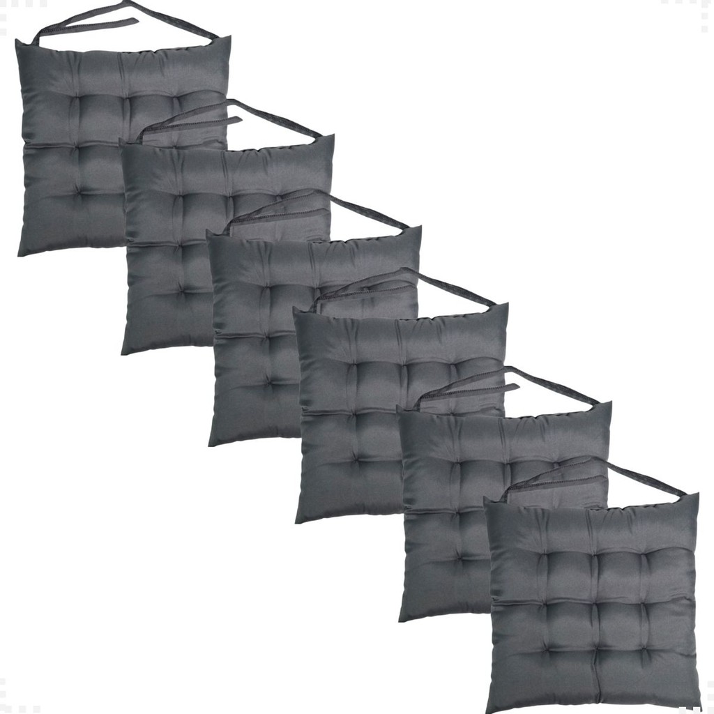 KIT 6 Futtons Almofadas Cadeira 40x40cm Sofá Pallet Grande Cheia Decorativa 40x40cm
