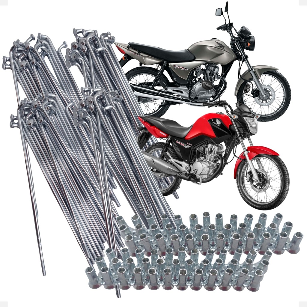 Kit Par De Raios Diant a Disco Tras a Lona Para Cg 125 150 Titan Fan Es Esdi 2000 a 2015 Completo