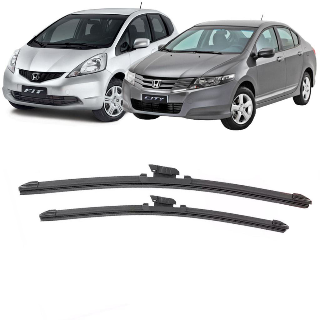 Par de Palheta Limpador Para-brisa Honda New Fit e City 2009 2010 2011 2012 2013 2014