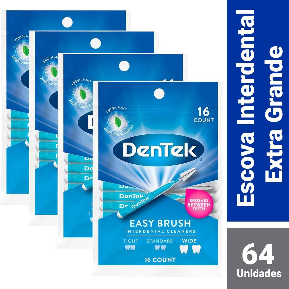 Kit Escova Interdental DenTek Easy Brush Extra 64 unidades	 em Oferta na Shopee