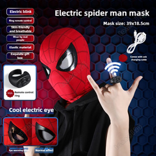Super-Herói Homem Aranha Máscara Pode Piscar Chapelaria Cosplay Movendo Olhos Modelo Brinquedos Elásticos Adultos Crianç em Oferta na Shopee