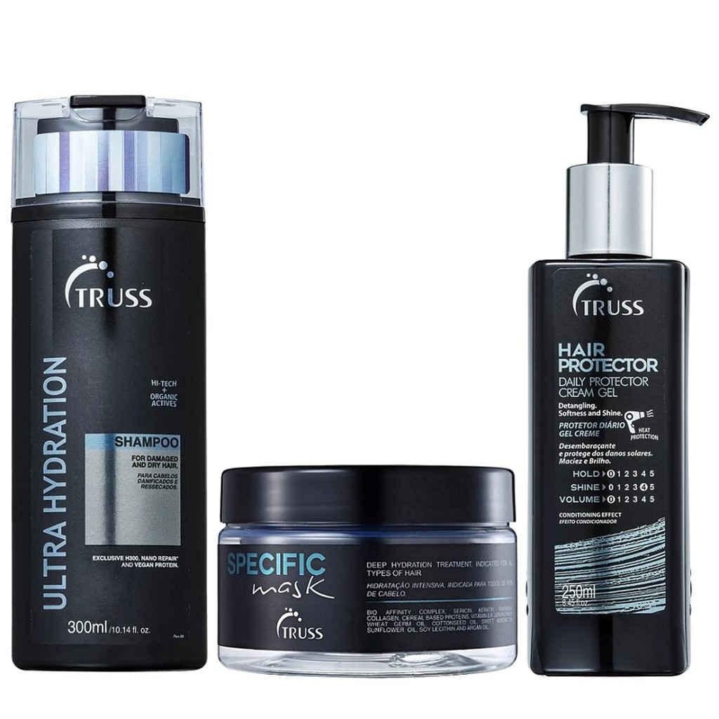 Kit Truss Ultra Hydration - Shampoo 300ml + Máscara Specific 180g + Hair Protector 250ml