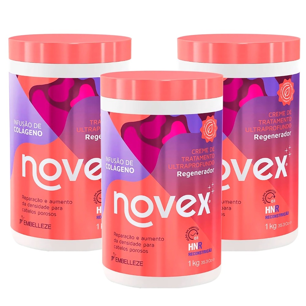 Kit 3 und Creme Tratamento Novex Infusao De Colageno 1kg em Oferta na Shopee