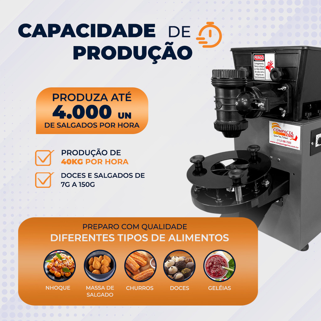 Máquina De Fazer Salgados E Doces 7g A 150g Compacta Print Compacta Pop 4.0