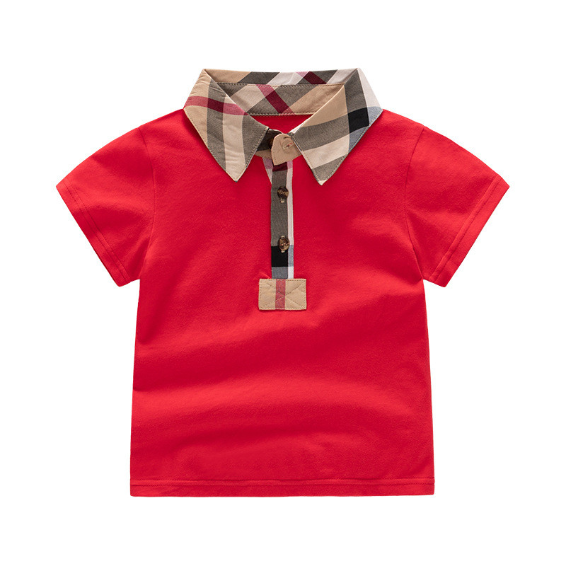 Roupas Infantis Camiseta De Manga Curta Xadrez Meninos E Meninas Universal Faculdade Gola Flip Camisa Polo Algodão em Oferta na Shopee