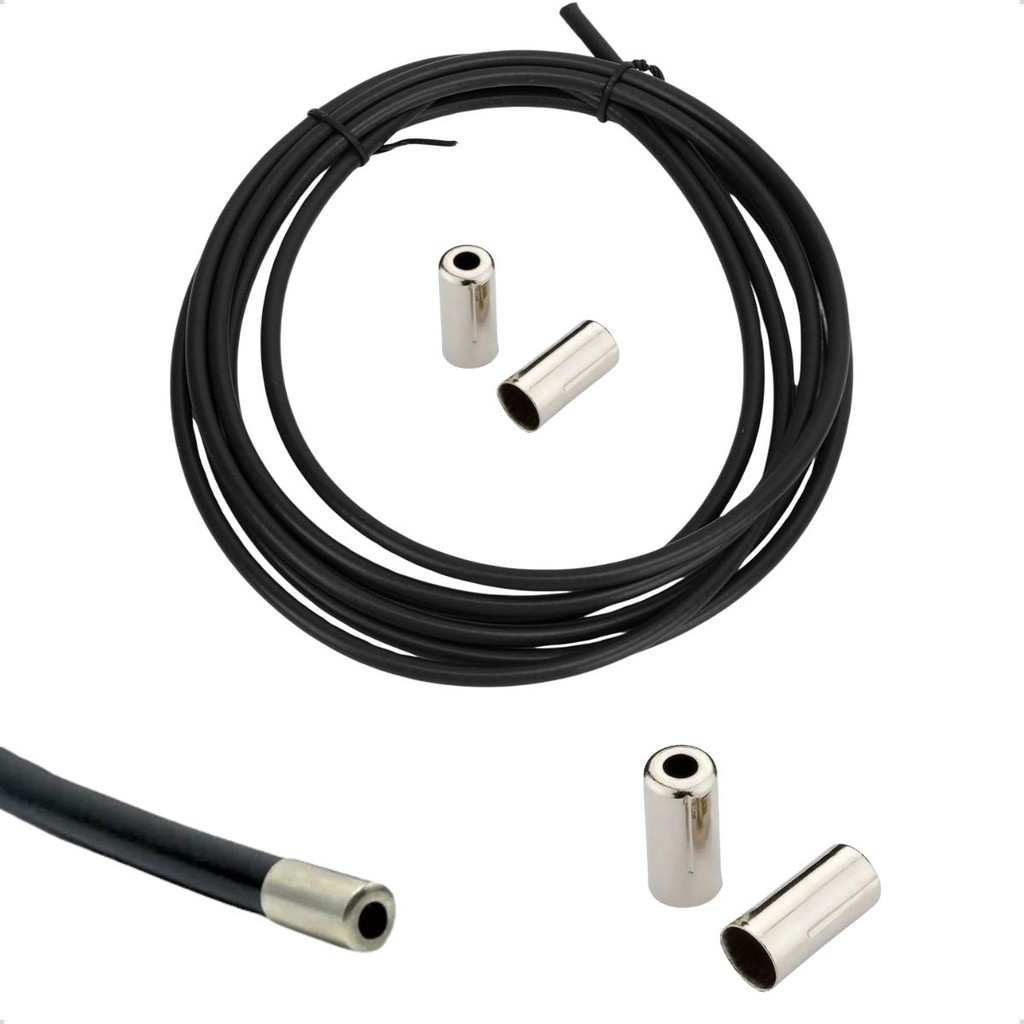 Kit Conduíte Teflon 5 Metros com 10 Terminais de Alumínio para Bike - Desempenho e Durabilidade para Freios e Marchas em Oferta na Shopee