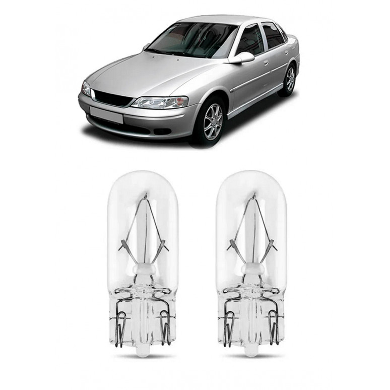 Par Lampada Pingo T10 Vectra Farol Teto Placa 5w