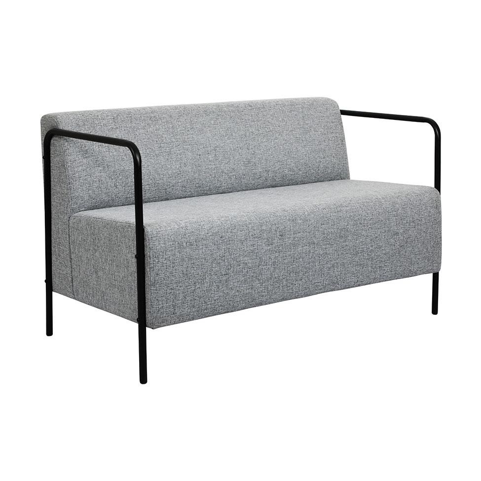 Sofá 2 Lugares Lino Linho Cinza - Home & Living