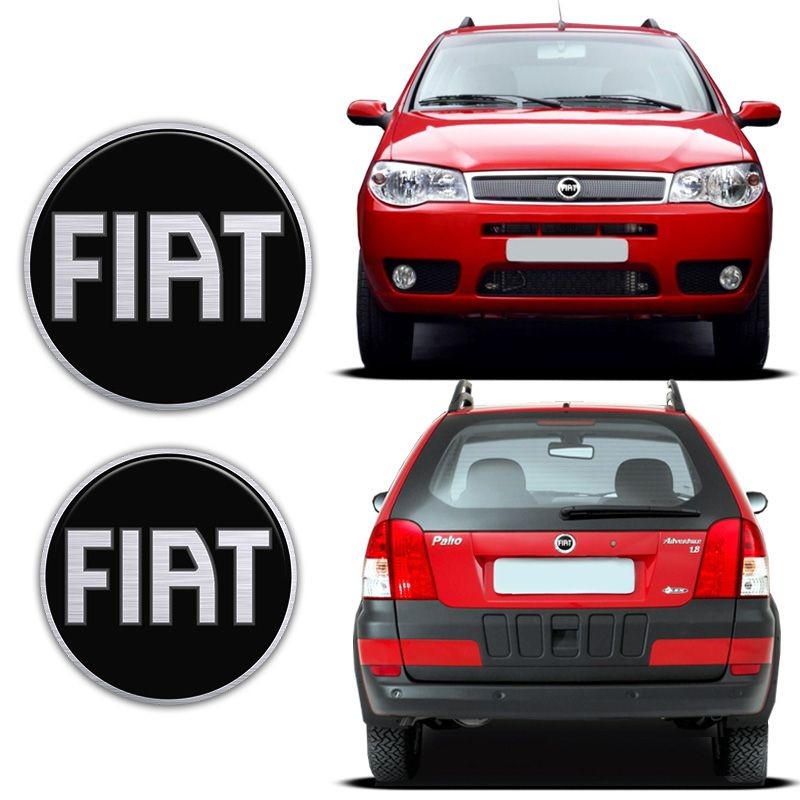 Kit Emblemas Palio Fire Weekend 2004/08 Fiat Black Resinado em Oferta na Shopee