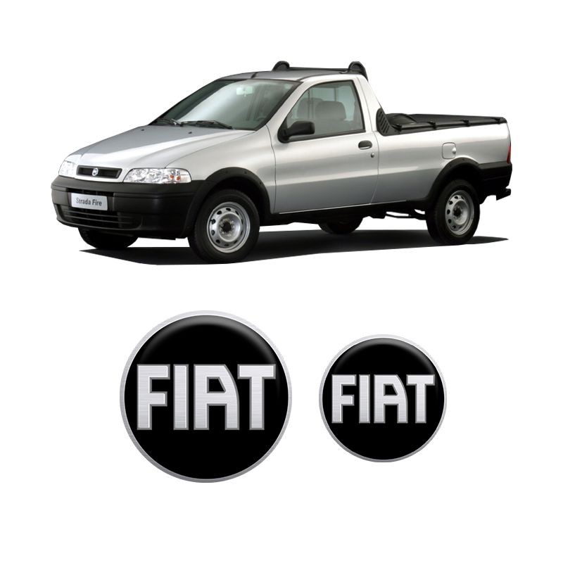 Par Emblemas Fiat Strada Adesivos Resinados /05 Black Piano em Oferta na Shopee