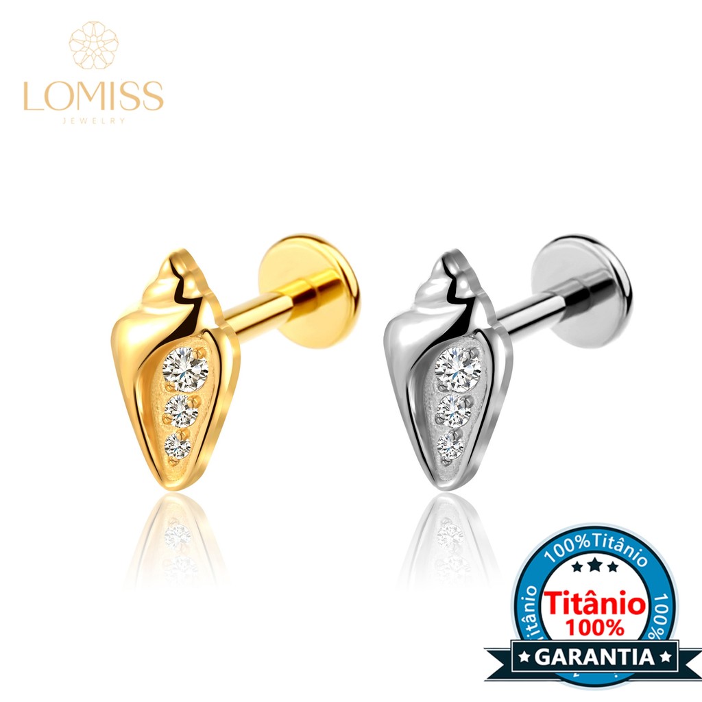 Piercing Helix Tragus Conch Labret Titânio Concha Caracol