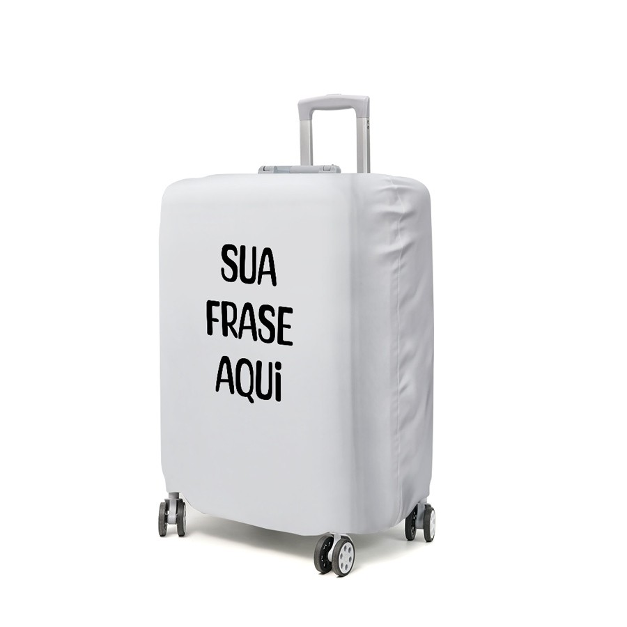 Capa de Mala Decorativa Tecido Sublimado 0,35x0,55 Personalizada Com Frase