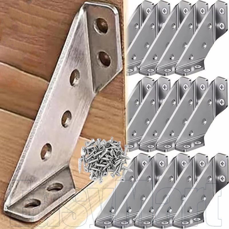 1/3/5 Conjunto De Aço Inoxidável Cadeira Móveis Suporte Ângulo Gaveta Cama Quadro Canto Fixar Gabinete Ferragem Conector