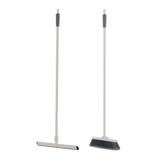 Kit Vassoura Rodo + Refil Multiuso Flow Cabo De Aço Ergonômico 120cm Ou Bege