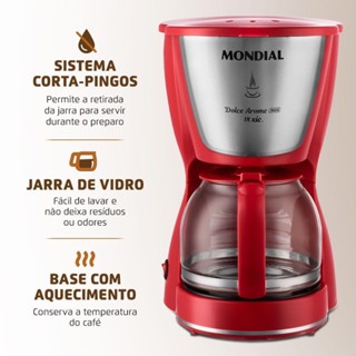 Cafeteira Elétrica Mondial Dolce Arome C-35-18x Cafeteira C-35-18x 220v/60hz Jarra De Vidro em Oferta na Shopee