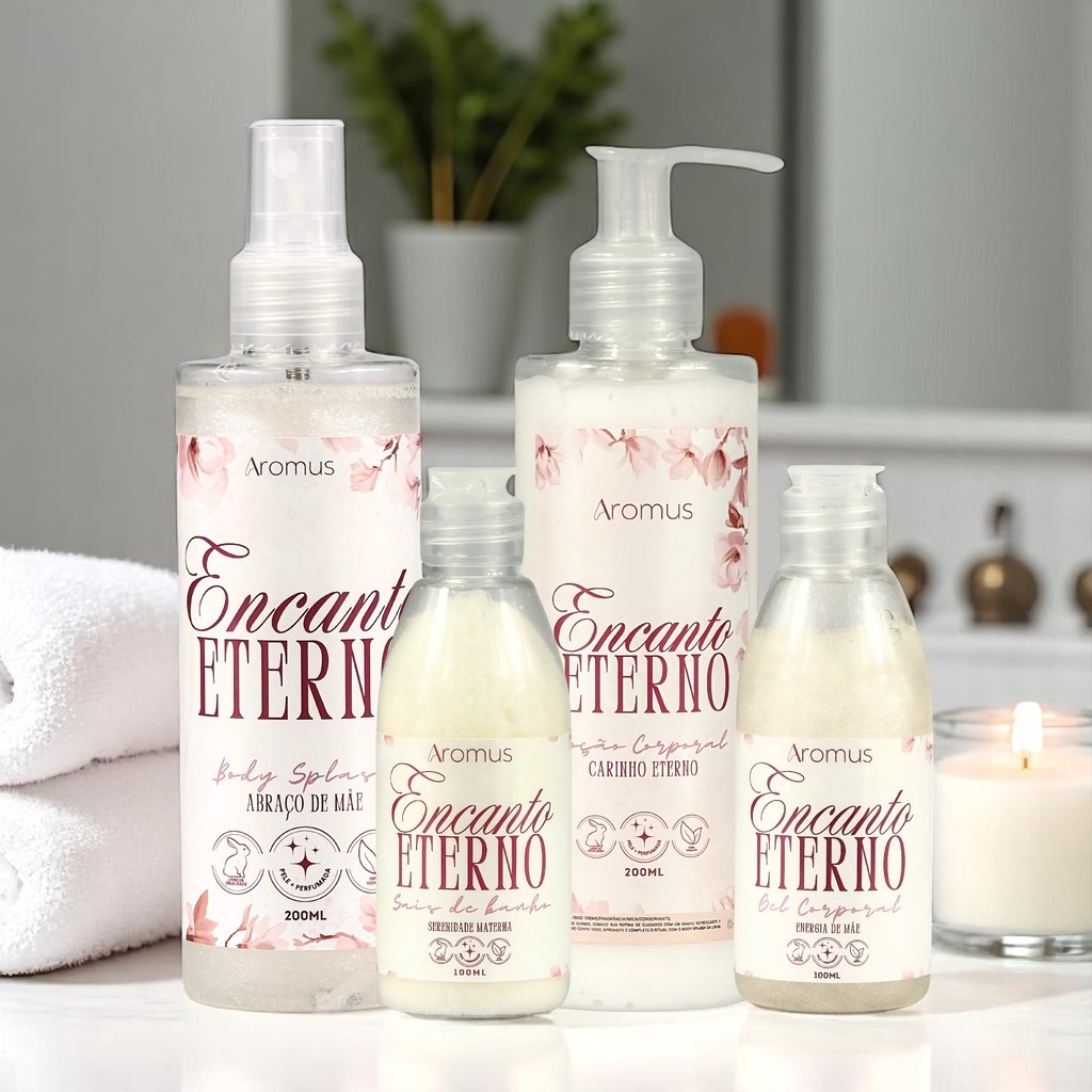 Kit Especial Mulher Cheirosa - Body Splash, Creme Hidratante, Gel e Sais de banho