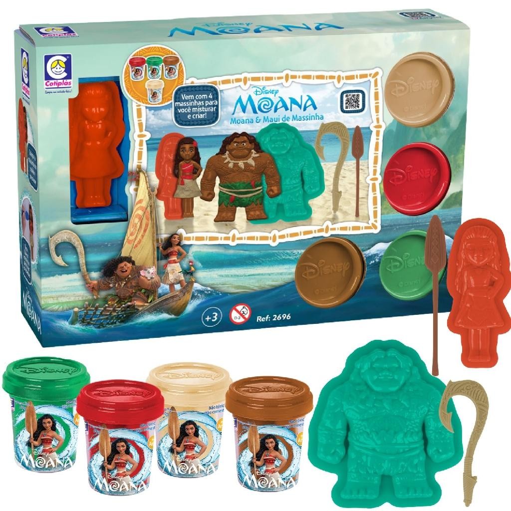 Massinha De Modelar Moana e Maui Com Molde e Acessórios Divertidos Disney - Cotiplas