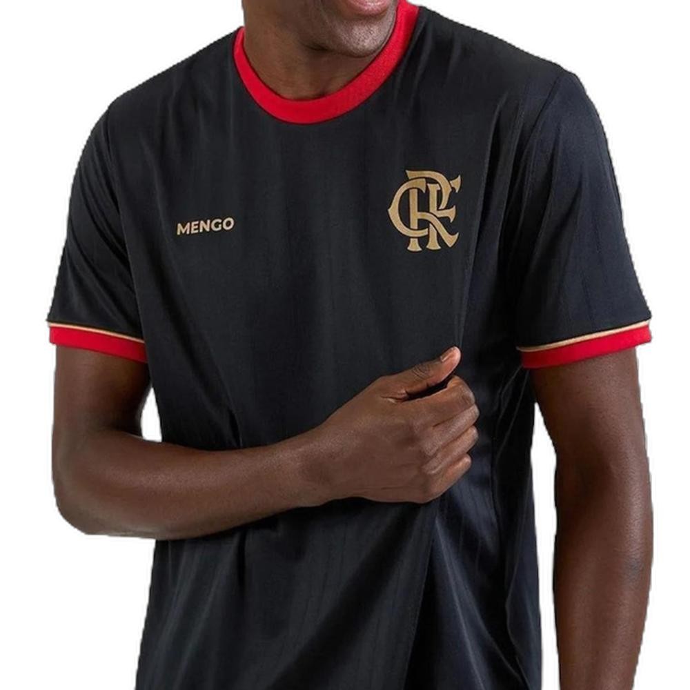 Camisa Flamengo Braziline Mistura Masculina - Preto e Vermelho